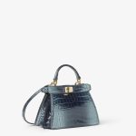 FENDI Peekaboo ISeeU Petite Glitter-effect blue crocodile bag - Image 6
